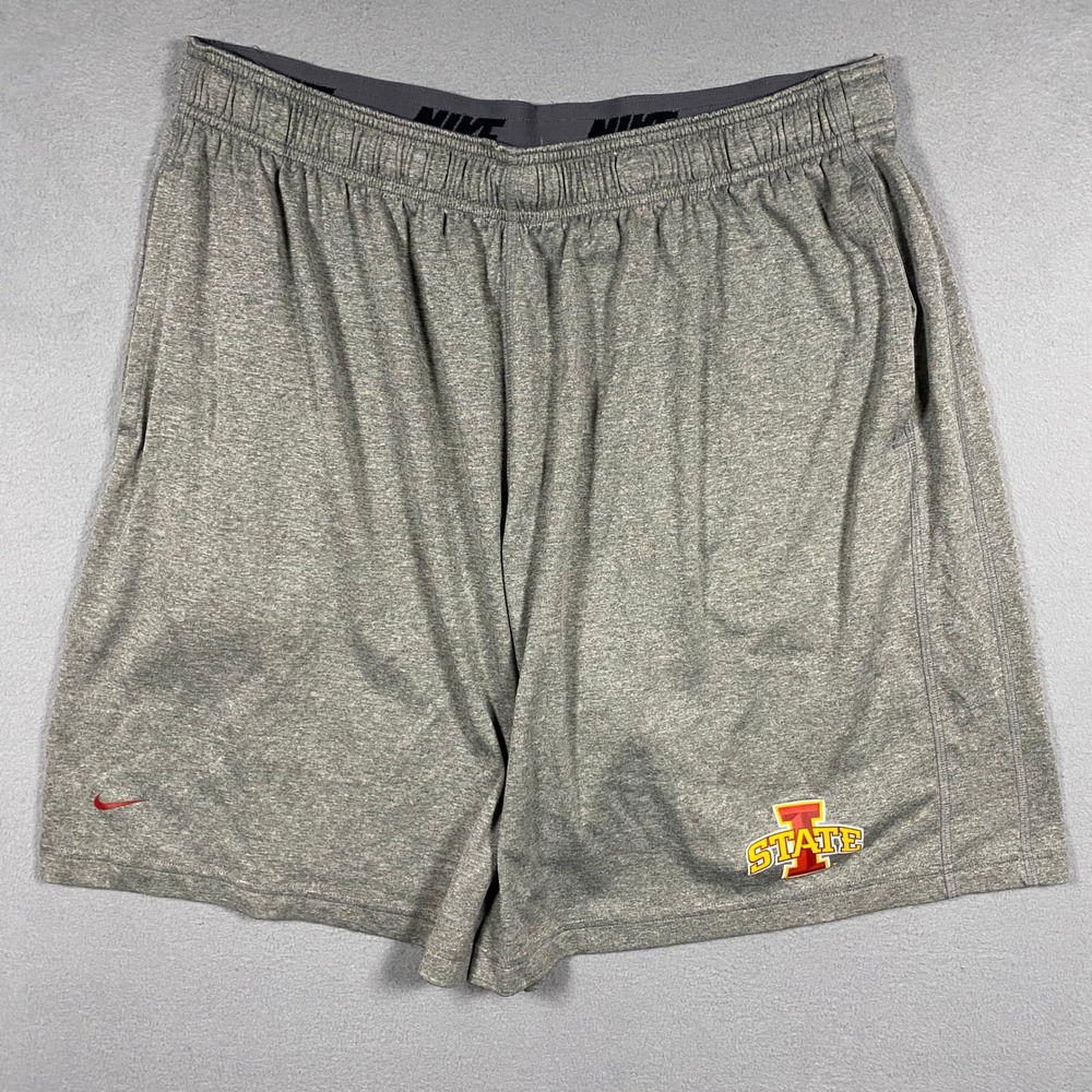 Nike Shorts Men XXL Gray Iowa State Cyclones Dri-FIT Athletic Pockets